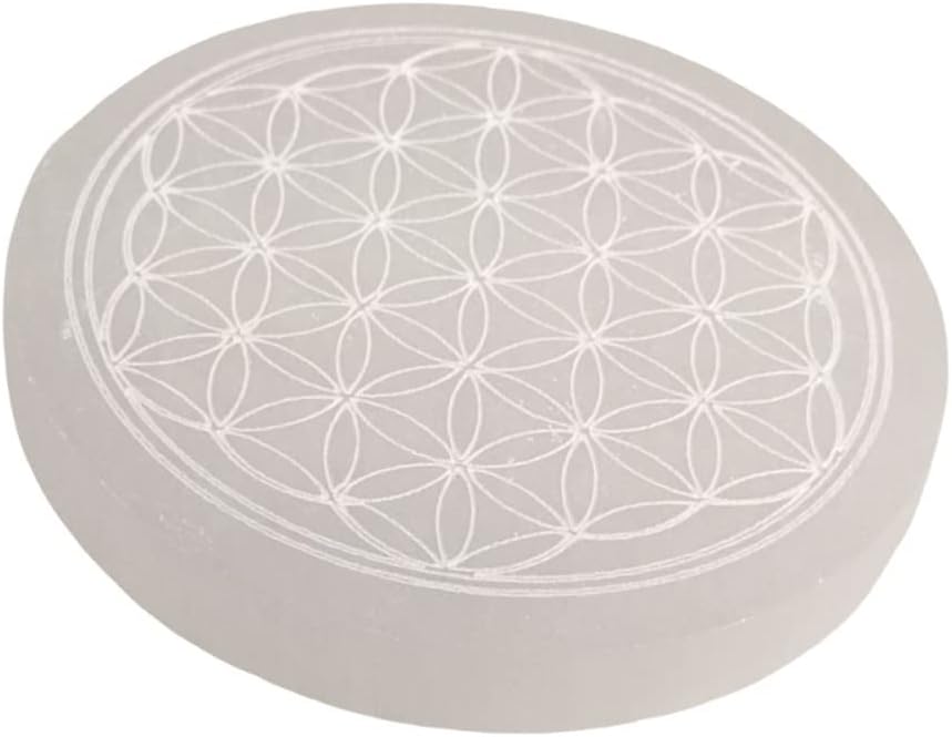 Plaque de rechargement sélénite Fleur de Vie 80MM