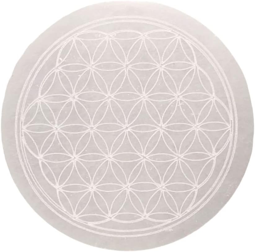 Plaque de rechargement sélénite Fleur de Vie 80MM